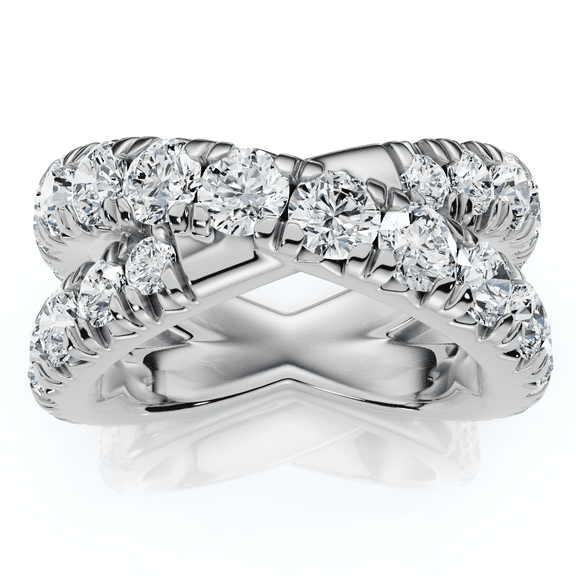 Pompeii 3Ct Diamond Heavy Crossover Right Hand Ring 14k Gold or Platinum Lab Grown