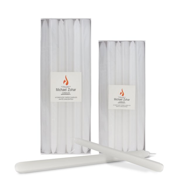 Michael Zohar Candles Unscented Hand Dipped Taper Candles 12 Dripless