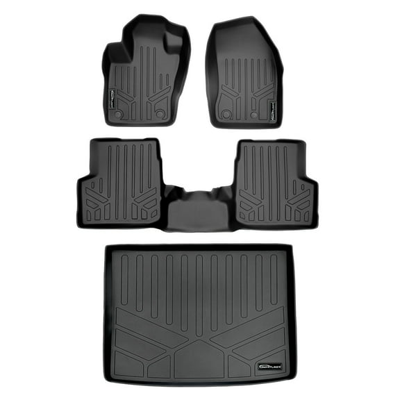 SMARTLINER Custom Fit Floor Mats 2 Rows and Cargo Liner Set Black Compatible With 2015-2021 Jeep Renegade