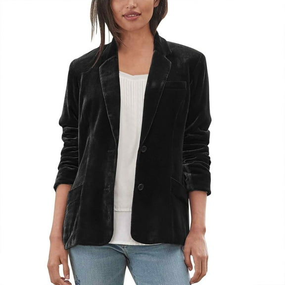 Vintage Velvet Blazer for Women Dressy Business Casual Jackets Elegant Long Sleeve Open Front Velour Tops Cardigans