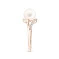 thumbnail image 3 of Angara Freshwater Cultured Pearl Ring with Bypass Shank in 14K Rose Gold for Women | June Birthstone Jewelry for Her, 3 of 8