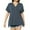 Gray, variant on Women's Plus Size Tops Dropped Shoulder Short Sleeve Blouses Button Up V Neck T-Shirts,1X/2X/3X/4X