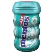 (Price/Case)Mentos Sugar Free Pure Fresh Gum Wintergreen Curvy Bottle 50 Pieces Per Bottle - 4 Per Pack - 6 Per Case