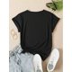 thumbnail image 2 of Letter Print Crew Neck T-shirt, Versatile Short Sleeve Top For Spring & Summer, Women's Clothing, 2 of 6
