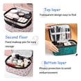 thumbnail image 5 of EIMELI AMOTO Makeup Bags Cosmetic Bag Double Layers Black For Women, 5 of 7