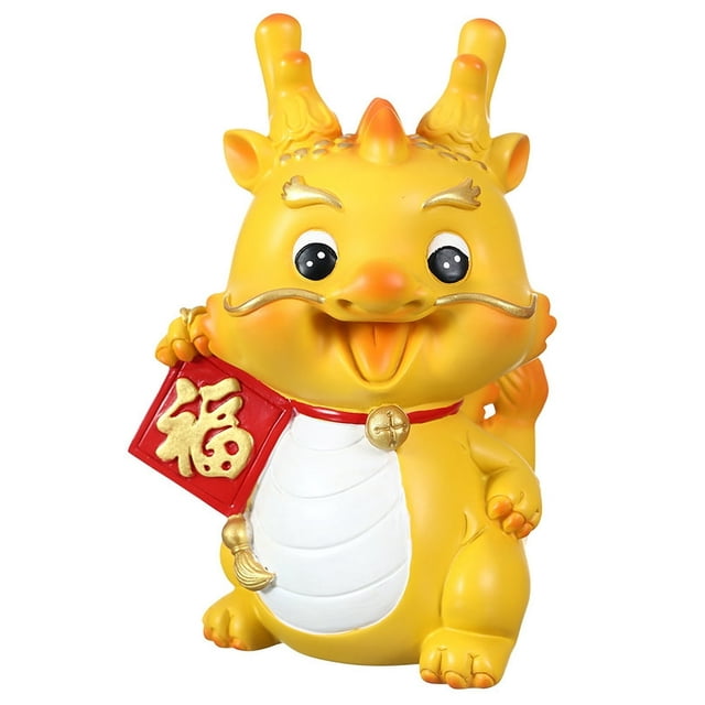 Dragon Year Gift Crafts Storage Money Jar Cartoon Piggy Bank Resin Ornament Zodiac Model