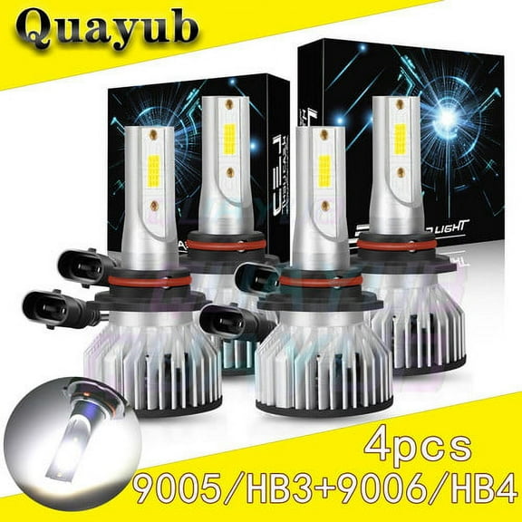 4PC LED Headlight Bulbs High & Low Beam Combo Kit 6000K For Saturn SL SEDAN 1996-2002