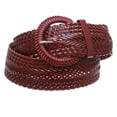 thumbnail image 2 of 2 Inch Wide Genuine Leather Braided Woven Round Belt, 2 of 3