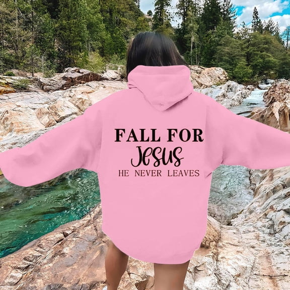 Hoodies For Women Trust in the Lord Hoodies Letter Print Christian Sweatshirt Oversized Pullovers For Women Winter Tops Preppy Teen Clothes