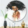 thumbnail image 2 of Designart 'Portrait of Afro American Woman VII' Modern Circle Metal Wall Art 11x11 - Disc of 11, 2 of 5