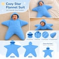 thumbnail image 4 of Loyni 0-3 Months Starfish Shape Thick Baby Sleep Sack Soft Warm Newborn Swaddle Wrap Cozy Infant Wearable Blanket for Indoor & Outdoor Use, 4 of 7