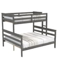 thumbnail image 6 of Harper & Bright Designs Twin XL Over Queen Bunk Bed, Wood Frame Detachable into 2 Separate Beds, Sturdy Platform Bunk with Guard Rail & Ladder, Grey, 6 of 11