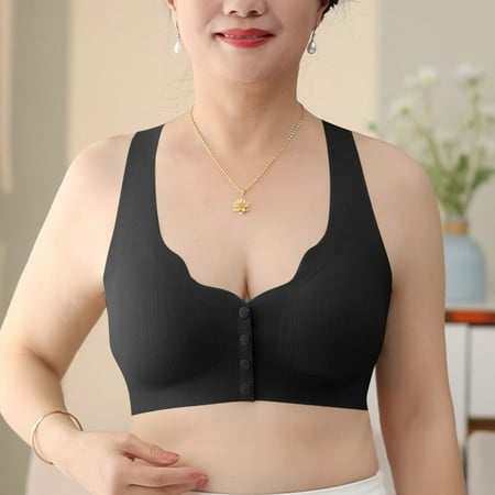 Savings Up to 30% off Ndbuld Large Size Women s Bra Women s Nursing Bra Maternity Sleeping Underwear Large Size Large Cup No Wire Underwear Women Daily Bra Black M