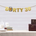 thumbnail image 3 of Inkdotpot Pre-Assembled Bunting Flags Dirty 30 Metallic Gold Bunting Wall Decor Birthday Banner DIY Party Supplies, 3 of 5