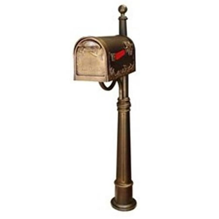 - SCB-1005-SPK600-BRZ Hummingbird Curbside Mailbox with Ashland Mailbox Post Unit - Hand Rubbed Bronze