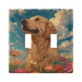 thumbnail image 2 of Dailycode Light Switch Plate Covers 3 Gang Wall Plate Plastics Outlet Covers for Kitchen Home Office Decor Retro Blue Sky Flower Dog, 2 of 8