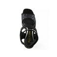 thumbnail image 3 of JUICY COUTURE Womens Black Mixed Media Logo Hardware On Heel Ankle Strap Cushioned Graciela Square Toe Block Heel Heeled Sandal 10, 3 of 4