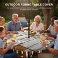 thumbnail image 3 of Round Outdoor Tablecloth with Umbrella Hole and Zipper, Brown Grey Vintage Tablecloth with Elastic Waterproof, Retro Farmhouse Elegant Pastoral Patio Table Covers for 31" - 35" Picnic Pool Tables, 3 of 9