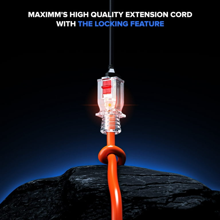 Maximm Cable 100ft Extension Cord - Safety Extension Cord with