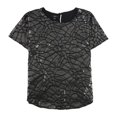 thumbnail image 1 of Alfani Womens Animal Print Pullover Blouse silver L, 1 of 2