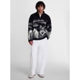 thumbnail image 2 of No Boundaries Mock Neck Quarter Zip Fleece Graphic Print Pullover, Men’s XS-4XLT, 2 of 5