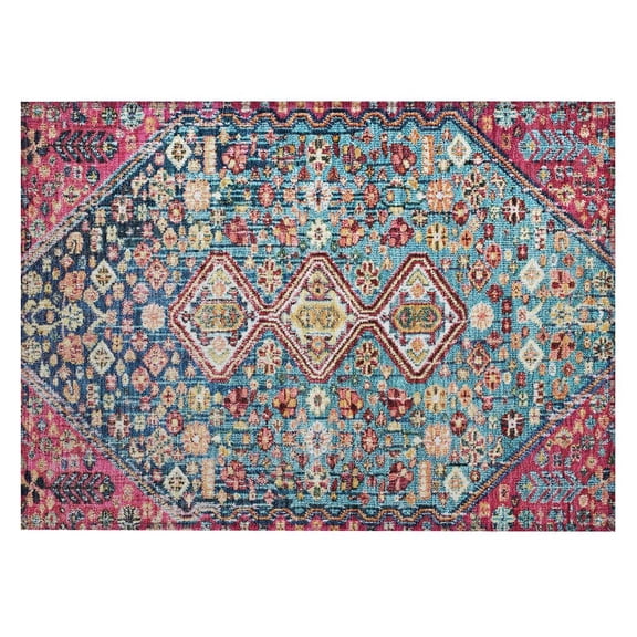 Dalyn Rugs Machine Washable Indoor/Outdoor Chantille Teal 1'8" x 2'6" Rug