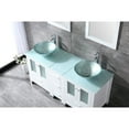 thumbnail image 5 of Wonline 60" Bathroom Vanity White Cabinet w/ Modern Double Sink Faucet Combo&Glass Top, 5 of 6