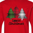 thumbnail image 4 of Inktastic Country Christmas Plaid Trees Long Sleeve Youth T-Shirt, 4 of 5