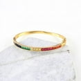 thumbnail image 6 of Gold Filled Baguette Cubic Zirconia Bracelet for Women and Teens - Rainbow Luxury jewelry - Tennis Style, 6 of 35