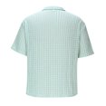 thumbnail image 5 of YLSDY Men's Summer Beach Vacation Shirt Casual Short Sleeve Button Down Shirt for Men Fashion Textured Summer Beach Tops Mint Green XXL, 5 of 6