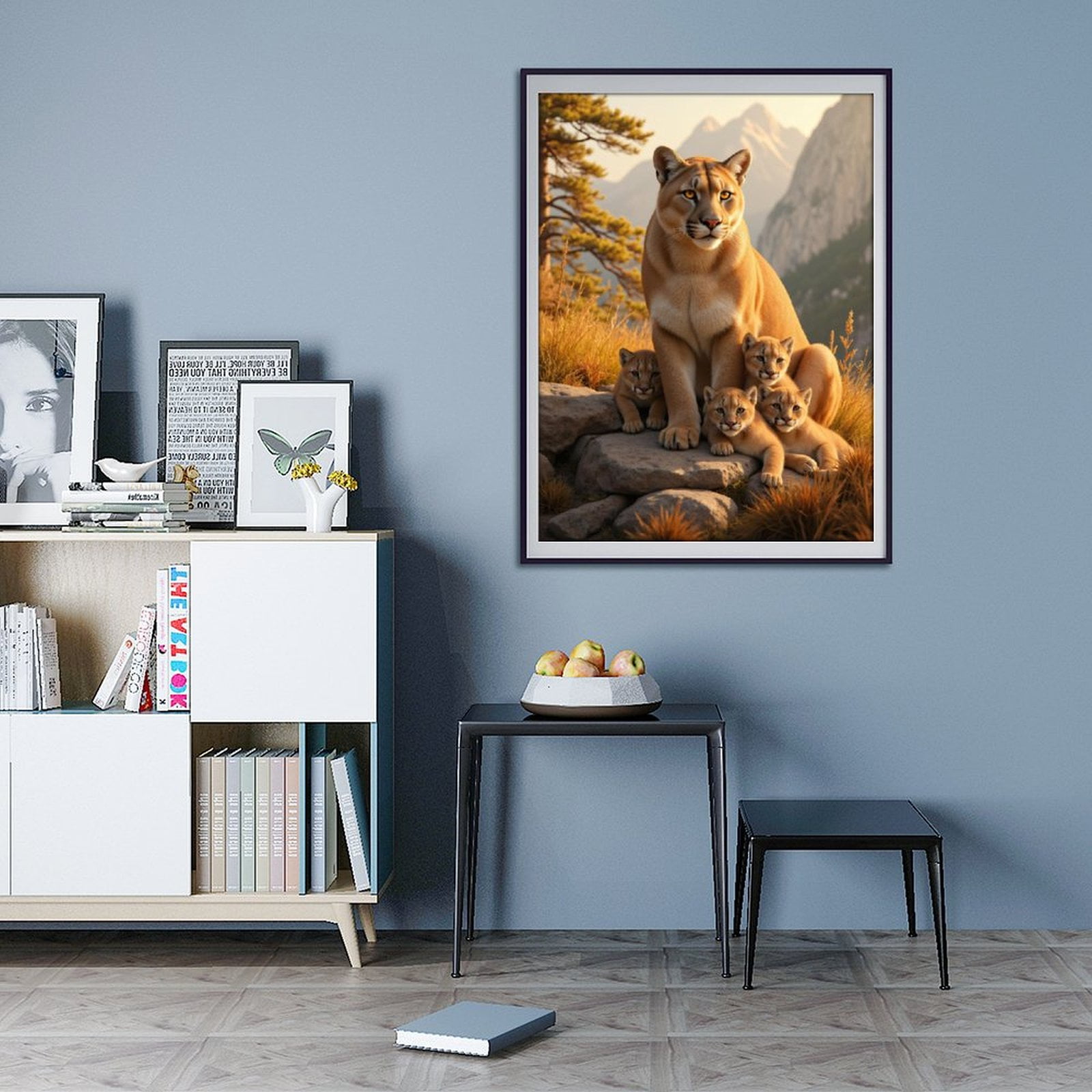 Diamond Art Kit for Adults, Mountain Family Wildlife Scene Diamond Painting for Adults Beginners, DIY Diamond Art Painting Kits, 5D Diamond Painting Crafts for Home Decor 12x16 Frameless