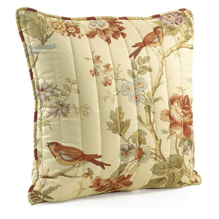 Charleston Chirp Quilted 20 in. Square Pillow