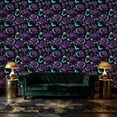 thumbnail image 3 of Peel and Stick Wallpaper Purple Roses Turquoise Butterflies Dark Elegant Floral Wall Mural 17.7in x 9.8ft Self Adhesive Removable Wall Paper Renter Friendly Wallpaper for Nursery Bedroom Cabinets, 3 of 8