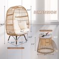 thumbnail image 4 of RADIATA 4 Pcs Boho Outdoor Furniture Set with Egg Chair Wicker Patio Lounge Sofa, Cream, 4 of 7