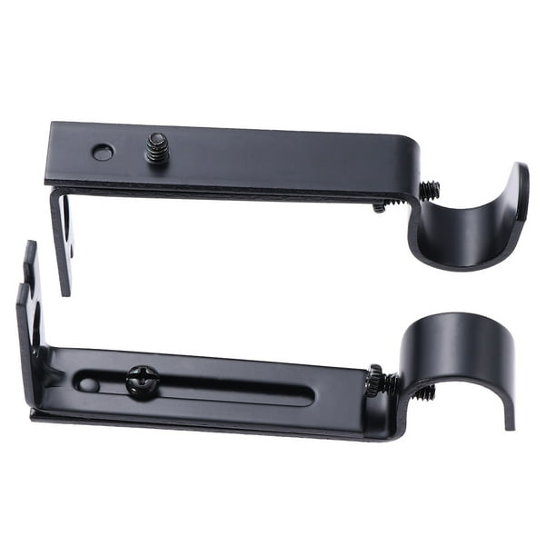 2 soportes para barra de cortina ajustables de 19,05 mm (negro)