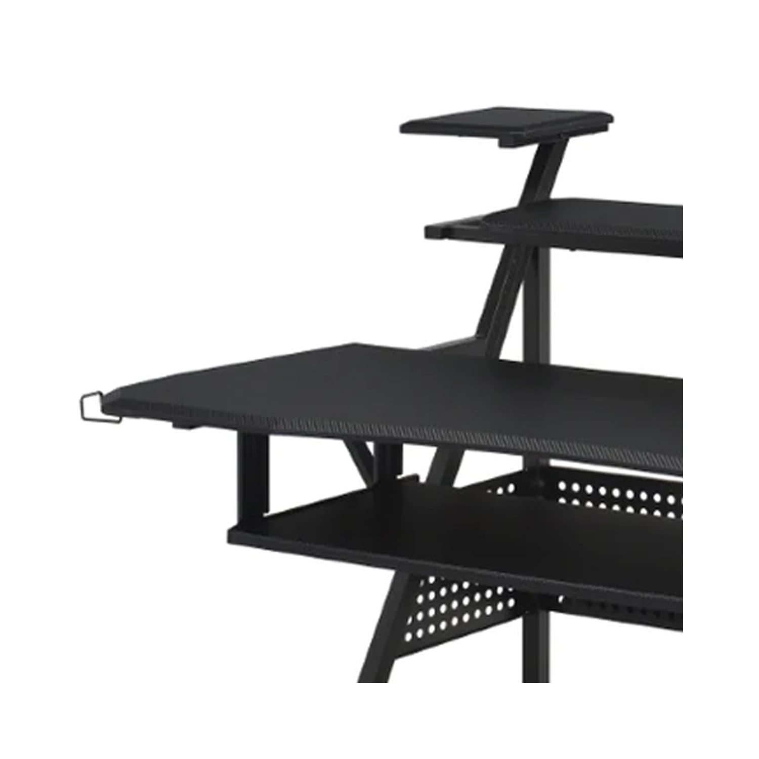 Gia 67 Inch Music Desk Studio Workstation Keyboard Tray Shelves Black