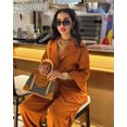 thumbnail image 4 of AURA Women Two Piece Outfit Set Casual Shirt High Waist Pants Summer S-XXL, 4 of 9