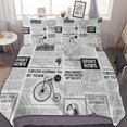 thumbnail image 1 of HAHDAXIA Newspaper Bedding Solid Comforter Set for All Seasons,3 Pieces(1 Comforter+2 Pillowcases),Soft Microfiber Bedding Set Full(79"x90"), 1 of 7