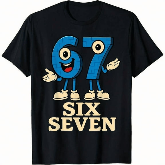 67 Funny Six Seven T-Shirt, 100% Pure Cotton Tee