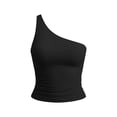 thumbnail image 7 of Axiiglly Black Tube Tops for Women One Shoulder Backless Cropped Tops Fashion Y2K Sleeveless Slim Fit Bandeau Tops L, 7 of 7