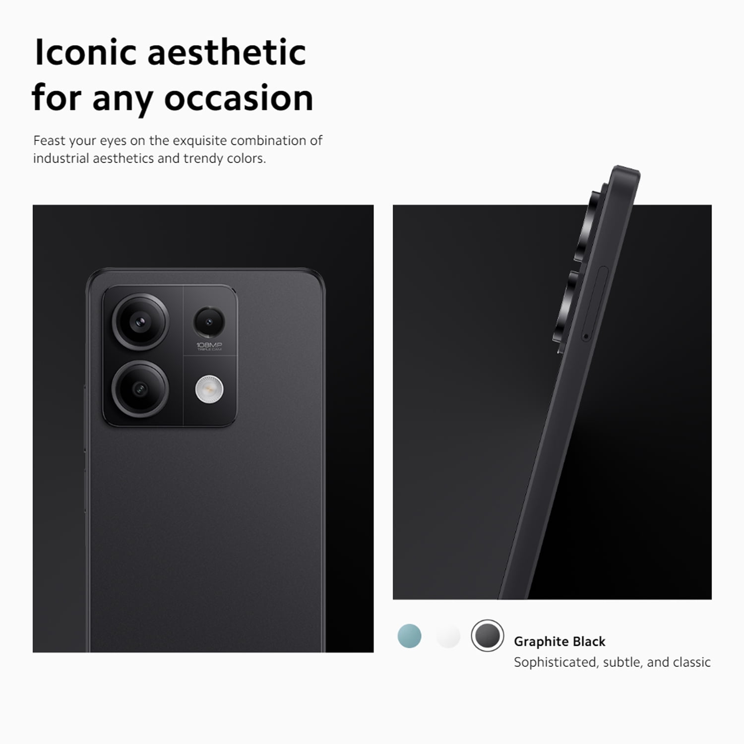 Xiaomi Redmi Note 13 5G + 4G LTE (128GB + 6GB) 6.67" 108MP Triple (Tmobile Mint Tello & Global) Global Bands Unlocked (Midnight Black (Global ROM))