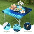 thumbnail image 4 of Colorful Tie Dye Pattern Square Fitted Tablecloth with Elastic Edge,Square Table Cover,Washable Elastic Table Cover for Home Kitchen Party Decor 36"x36", 4 of 6