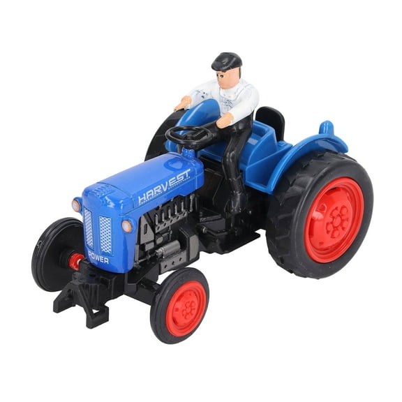 Alloy Tractor Model Farm Machinery Simulation Boys Agricultural Toy Car Vehicle Sturdy Engineering Farmer Mini Working Machines for Children (Blue)