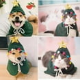 thumbnail image 5 of Rawiri Disfraz de Navidad para mascotas, capa de Navidad para cachorros con estrella y pompones, capa de Papá Noel para fiesta con gorro de Papá Noel, 5 of 5