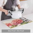 thumbnail image 5 of Summer Watercolor Hydrangea Leaf Placemats Set of 4,Wipeable Washable Table Mats for Dining Tables, Pastoral Floral Retro Linen Place Mats for Kitchen Event Party Tabletop Decor, 5 of 9