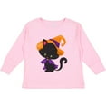 thumbnail image 3 of Inktastic Halloween Cat, Cute Cat, Black Cat, Witch Hat Boys or Girls Long Sleeve Toddler T-Shirt, 3 of 5
