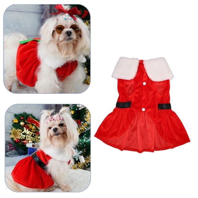 Vestido de NaviDad para Perros y Gatos Pequeños, Ropa de Invierno Elás