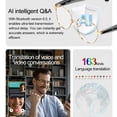 thumbnail image 2 of AI Bluetooth Call Business Style Smart Glasses Men & Women, with 163 Real-time Translation Glasses, Open Ear, Noise Cancelling Microphone Music Playback, IP65 Waterproof, 2 of 5