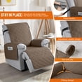 thumbnail image 4 of KINCAM Waterproof Recliner Chair Covers, Non-Slip Recliner Protector with Side Storage Pocket Washable Furniture Cover, Brown 30", 4 of 9
