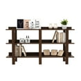 thumbnail image 2 of Costway Table Console 3 Niveaux 59 Pouces avec Rangement Table d'Entrée en Bois Noyer Brun, 2 of 9